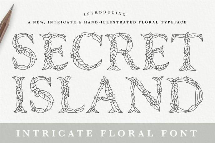 秘密花园花卉图形 Floral Secret Island TTF