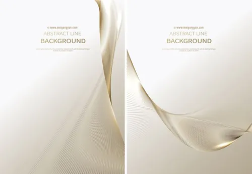 金色科技感抽象线条光感条纹AI矢量背景Line vector background 04