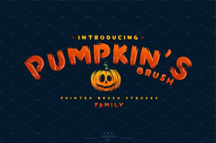 万圣节风格字体套装 Pumpkin’s Brush