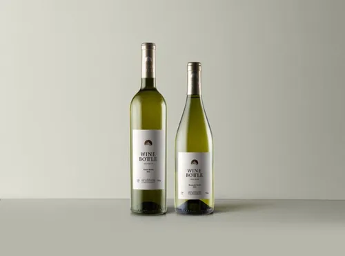 白葡萄酒瓶包装设计PSD贴图模板Psd White Wine Bottle Mockup