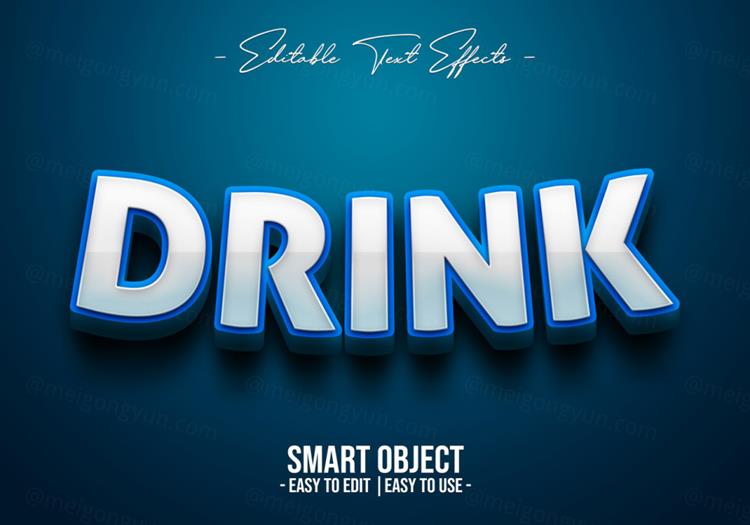 高质量海报主题字立体字文字特效PSD智能对象模板素材