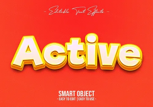 高质量黄色活动海报主题字立体字文字特效PSD智能对象模板素材
