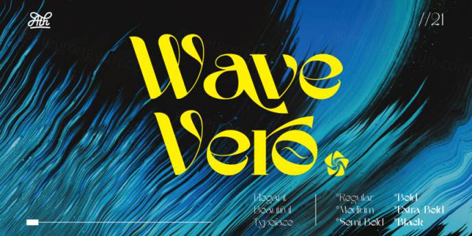 经典优雅的美容女性品牌设计排版英文衬线字体 Wave Vero Font