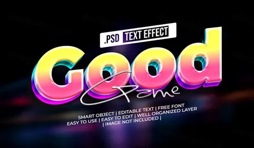 高质量粉色渐变海报主题字立体字文字特效PSD智能对象模板素材