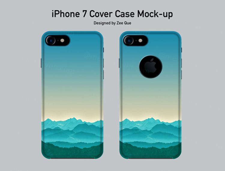 Apple iPhone 7 Back Cover Case Mock-up PSD File 手机后壳贴图展示模板