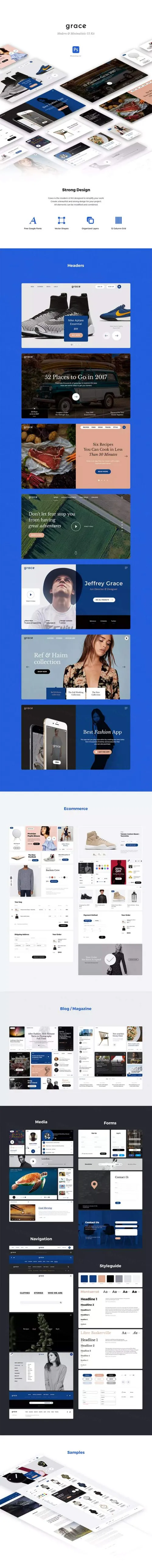 超专业的响应式全功能网页模版下载[PSD]
