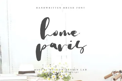 89巴黎风格的手绘字体 Home Paris Script