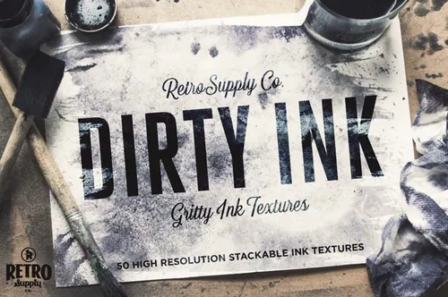 干墨水洗墨水效果的背景纹理素材 Dirty Ink