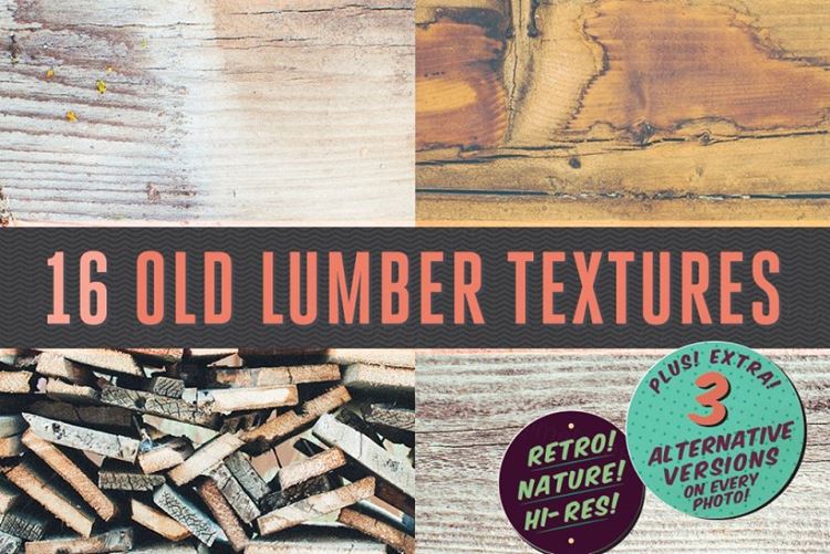 16种怀旧的木纹样式 16 Old Lumber Textu