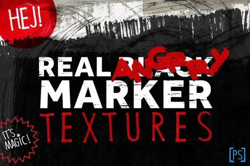逼真的墨水纹理背景 REAL ANGRY MARKER
