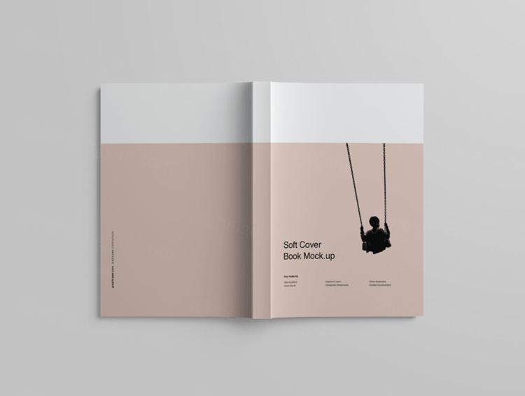 方形软封图书内页版式设计效果图样机 方形软封图书内页版式设计效果图样机