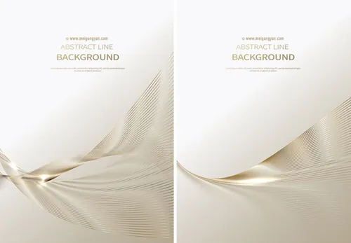 金色科技感抽象线条光感条纹AI矢量背景Line vector background 06