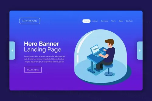 专业技术主题网站Banner图设计PSD模板 Profotech –