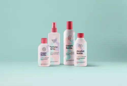 时尚现代系列化妆品包装设计PSD贴图模板Psd Cosmetic Packaging Mockup