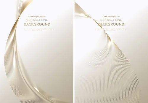 金色科技感抽象线条光感条纹AI矢量背景Line vector background 07