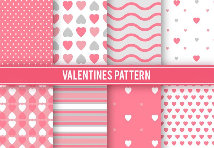 情人节矢量图案 Variety-of-valentine-patterns