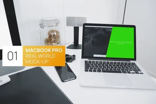 真实场景的MacBook Pro UI样机展示模型mockups