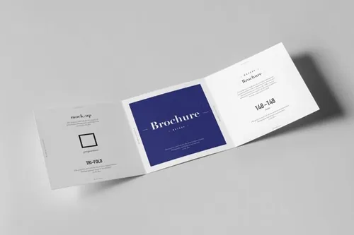 高级高分辨率高质量真实外观完美设计三折页广场宣传册模拟样机