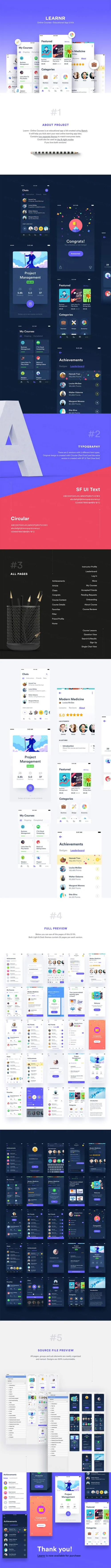 一套全sketch打造的适合教育类的APP UI KITS