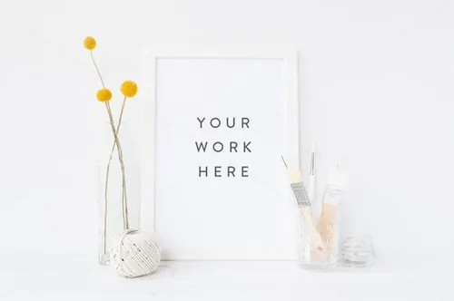 A4时尚画框样机模型 A4 styled frame mock up