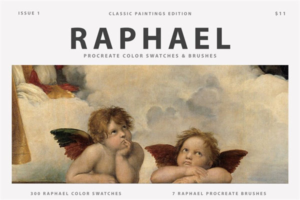 拉斐尔世界名画水彩笔油画笔旧纸帆布画布笔刷 Raphael\'s Art