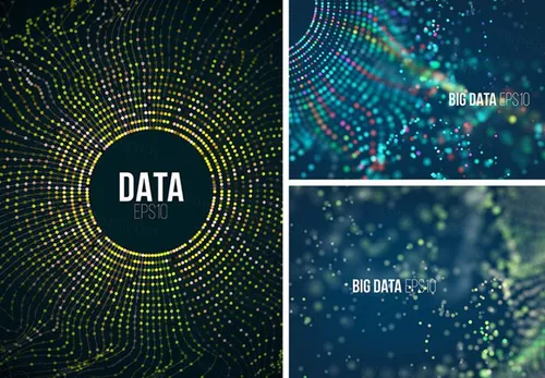 科技感抽象粒子线条矢量图形Technological lin
