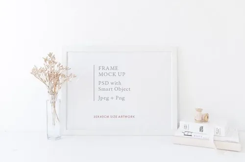 简约画框样机模型 Landscape 30x40cm frame mock up