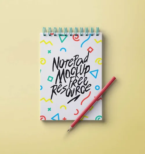 优雅的螺旋环状psd记事本样机 Psd Ringed Notepad Mockup