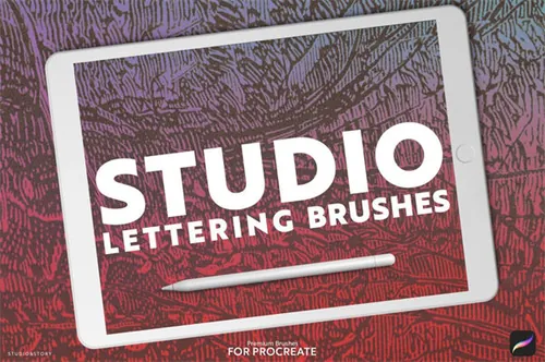 12个手写笔触笔刷 Lettering Brushes for Pro