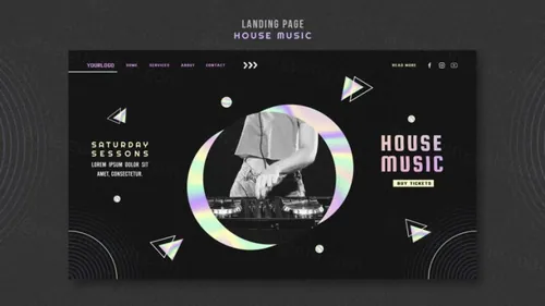 浩室电音迪厅DJ音乐宣传海报PSD模板素材 House music ad social media post template