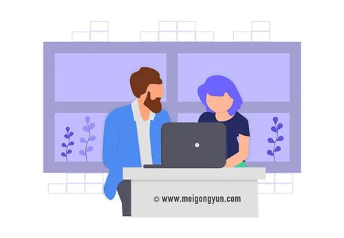 扁平化风格同事交流沟通场景矢量元素Flattened vector elements