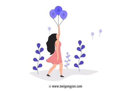 扁平化风格仰望气球场景矢量元素Flattened vector elements