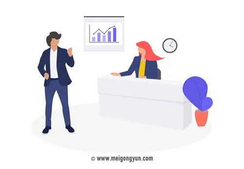 扁平化风格办公室场景矢量元素Flattened vector elements