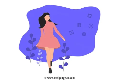 扁平化风格散步场景矢量元素Flattened vector elements