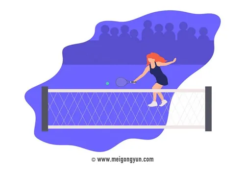 扁平化风格体育运动羽毛球场景矢量元素Flattened vector elements