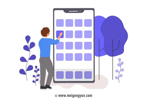 扁平化风格移动手机APP场景矢量元素Flattened vector elements