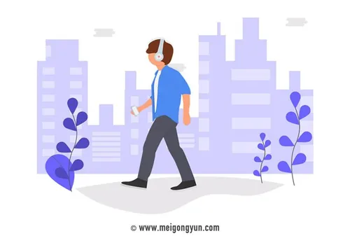 扁平化风格音乐运动场景矢量元素Flattened vector elements