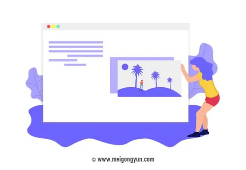 扁平化风格网站设置场景矢量元素Flattened vector elements