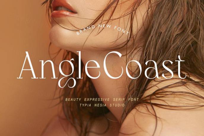 时尚优雅的女性高端品牌花式衬线英文字体 Angle Coast - Elegant Beauty Expressive