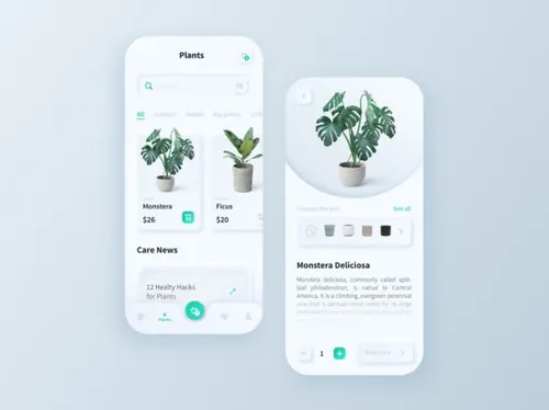 植物商店应用程序概念Sketch素材免费下载 Plant Store