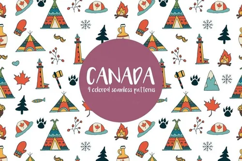 加拿大名族风格矢量图案素材 Canada Seamless Free Pattern