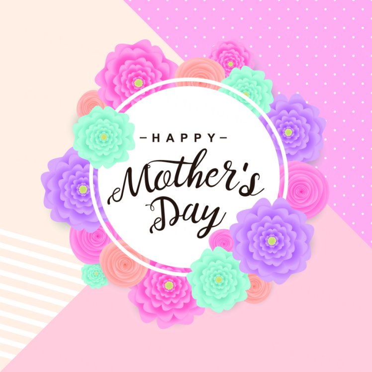 春天纸艺花卉母亲节三八妇女节女神节贺卡折页促销横幅海报banner矢量素材