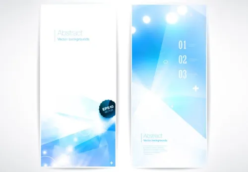 时尚现代蓝色水晶透明效果多边形几何背景海报易拉宝矢量设计素材02