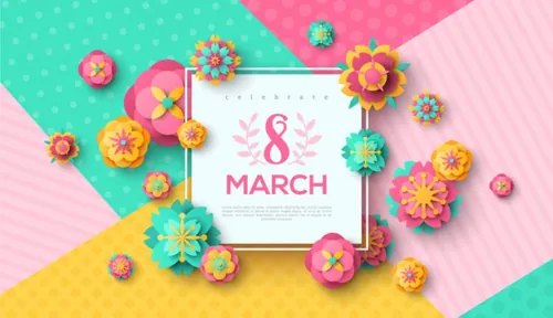 春天纸艺花卉母亲节三八妇女节女神节贺卡折页促销横幅海报banner矢量素材