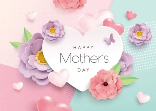 春天纸艺花卉母亲节三八妇女节女神节贺卡折页促销横幅海报banner矢量素材