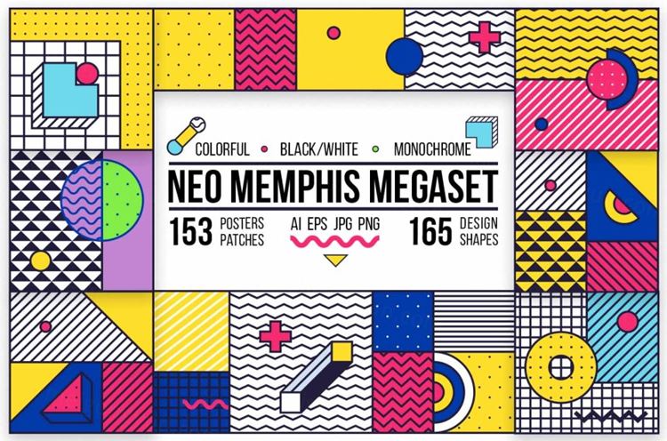 318 孟菲斯海报元素集MEMPHIS set