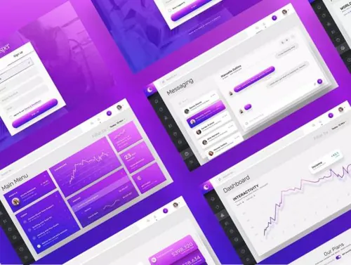 优雅的酷炫网站仪表盘后台管理UI模板（PSD,XD,SVG,SKETC