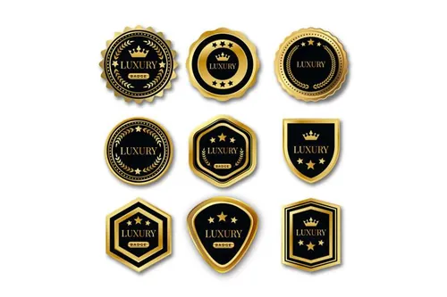 高质量奢华金色榜单奖章标签勋章徽章LOGO矢量EPS模板素材