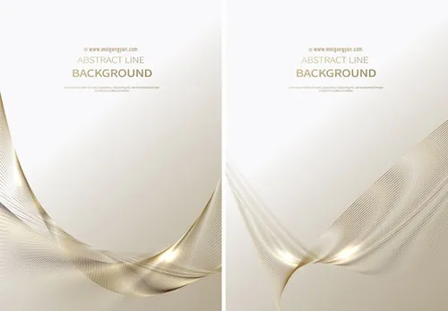 金色科技感抽象线条光感条纹AI矢量背景Line vector background 09