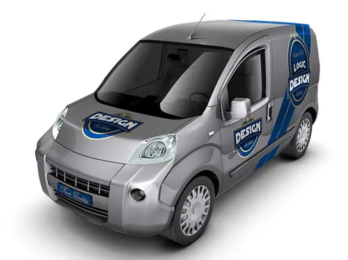 面包车车身广告贴图样机Minivan Car Mock Up